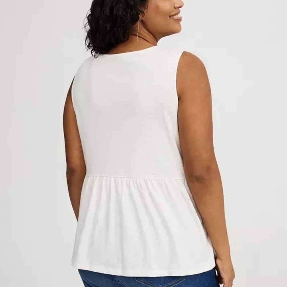 NWT Torrid Front-Tie Peplum Tank- Size 3x - Picture 2 of 8